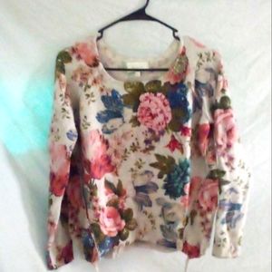 Angels of the north floral print sweater